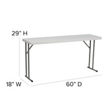 EMMA + OLIVER 5-Foot Rectangle Granite White Plastic Folding Training/Seminar Table EMMA + OLIVER
