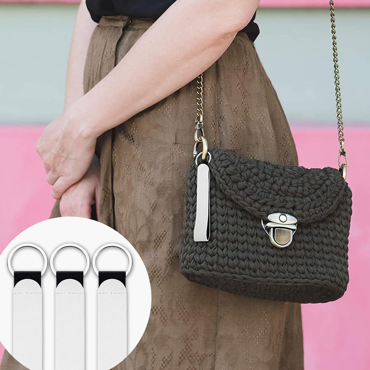 20 Pcs Sublimation Blanks Wristlet Keychain, MaehSab DIY Sublimation Neoprene Wristlet Strap Lanyard, Heat Press Transfer White Sublimation Wrist Key Blanks DIY Crafts for Women MaehSab