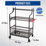 Mythinglogic Garden Tool Organizer for Garage, Yard Tool Rack with Wheels, Garage Organizers and Storage Holder for Yard Tools (Deluxe Tower) Mythinglogic