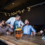 DECHOUS Wooden Wine Barrel Decor, Small Wood Barrel Decoration for Party, 12.2x6.3in Decorative Wooden Wine Barrel Table Small Whiskey Barrel Bucket Prop for Home Bar Party DECHOUS