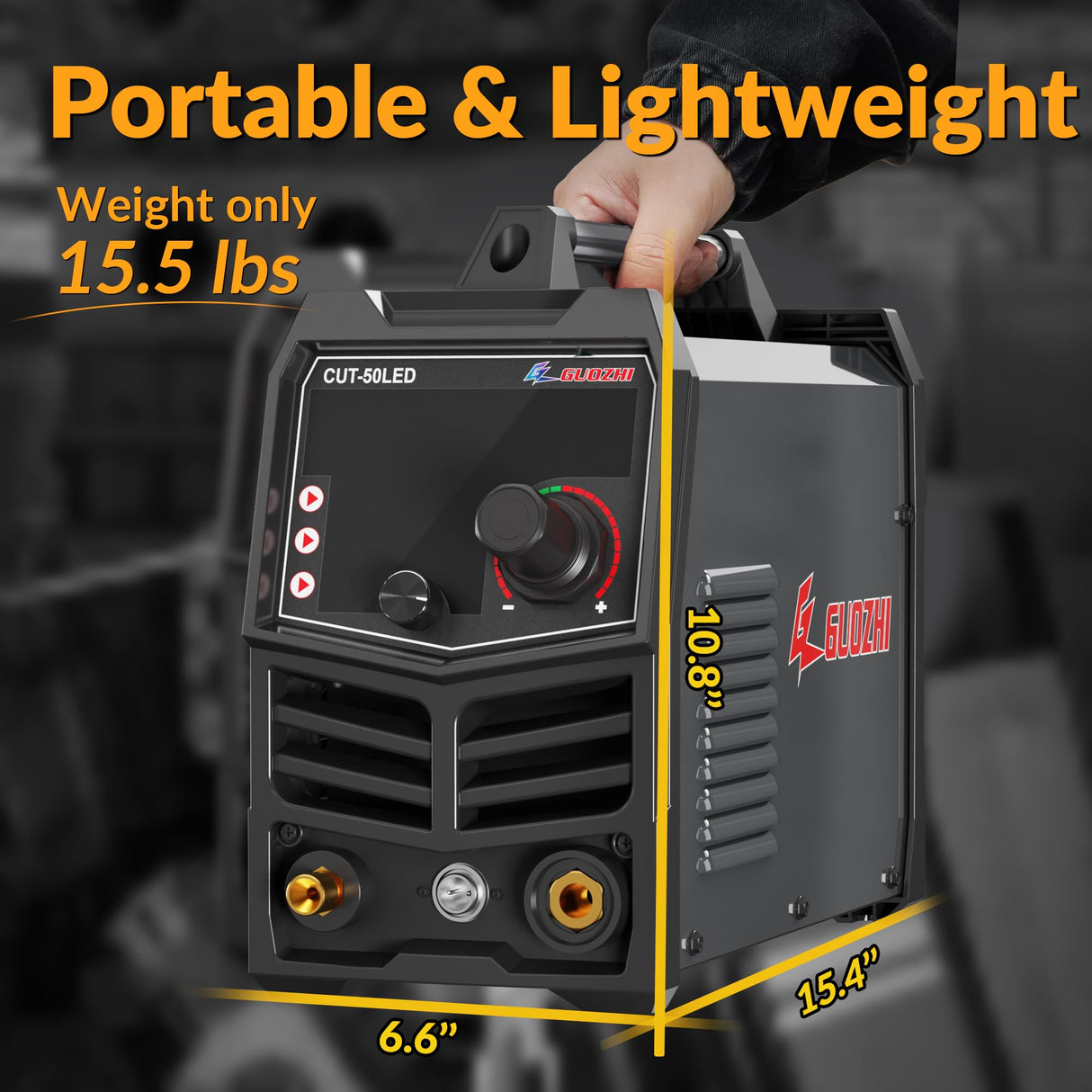 GZ GUOZHI Plasma Cutter, [Large LED Display] 50Amps Cutter Machine with 110/220V Dual Voltage DC Inverter IGBT 1/2 Inch Clean Cut Post Flow and 2T/4T, for Beginners DIY GZ GUOZHI