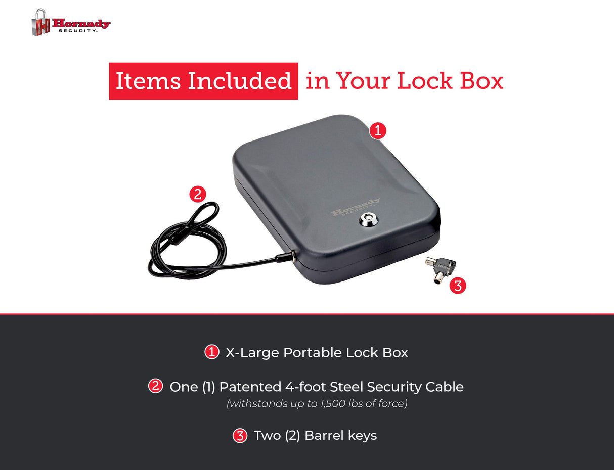 Hornady 95210 Lock Box X-Large,Black Hornady