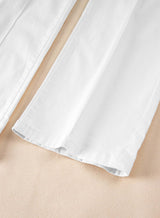 Sidefeel Womens Wide Leg Jeans Casual Baggy High Waisted Stretch Denim Pants Size 14 White Sidefeel