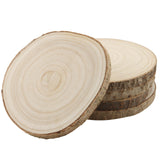 KINJOEK 10 PCS 7-8 Inch Large Natural Wood Slices with Bark, Unfinished Wooden Coasters Circles, Blank Round Wood Ornaments Slices Bulk for Centerpieces Craft Wedding Party Christmas Decor KINJOEK