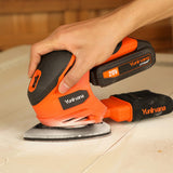Yunirvana 20V Cordless Sander, Detail Sanders, 20Pcs Sandpapers,12000 RPM Sanders with Dust Collection System for Tight Spaces Sanding in Home Decoration, Battery and Charger Included Yunirvana