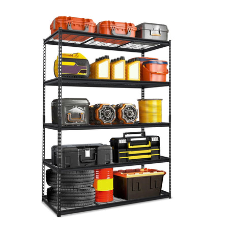 KOKEBREN Heavy Duty Storage Shelves 60x24x78 in, 2500Lbs Adjustable Metal Shelving for Garage Organization, Durable Garage Shelving Easy Assemble KOKEBREN