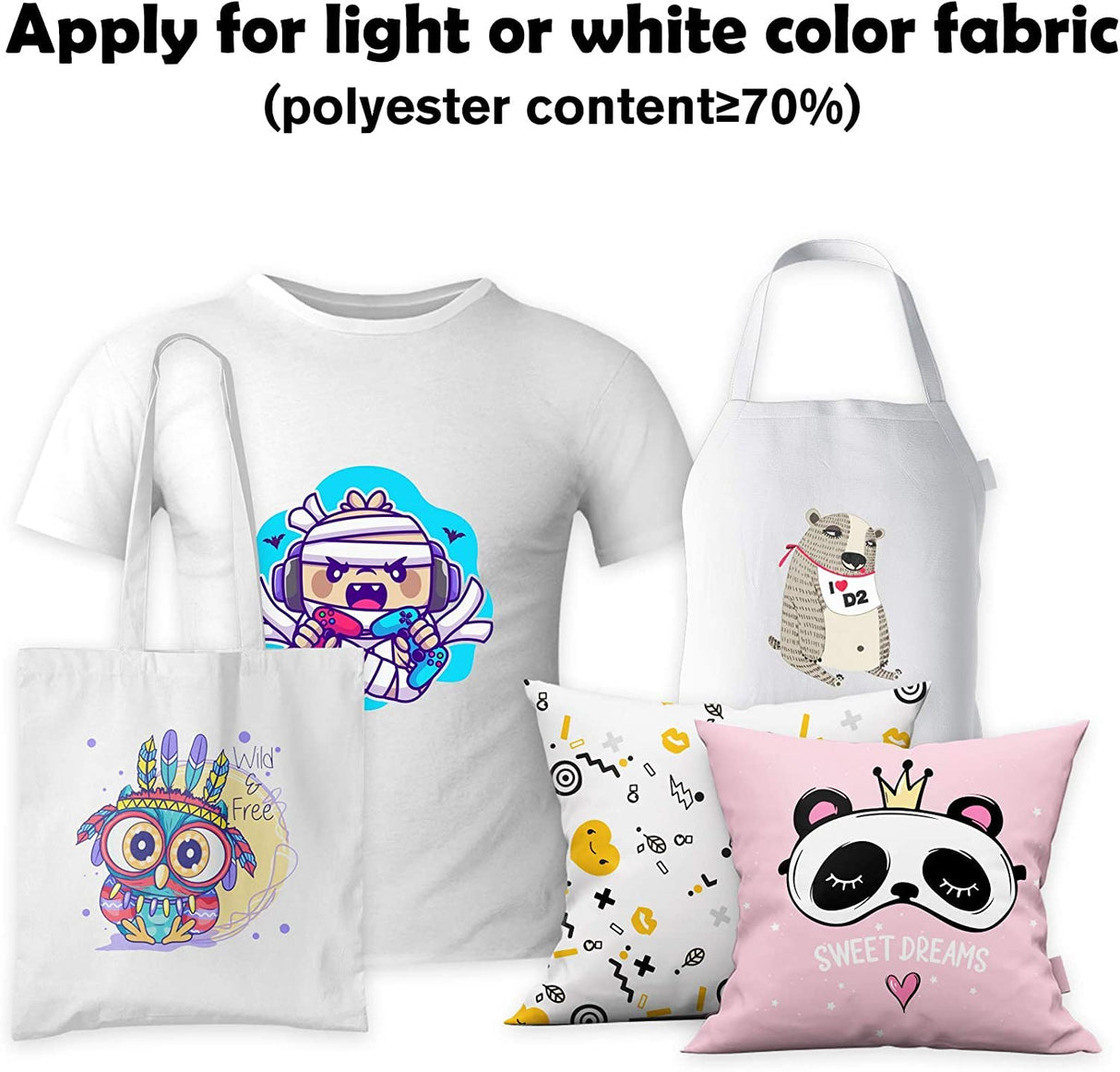 A-SUB Sublimation Paper 8.5x11 Inch-200 Sheets Heat Transfer Paper for Light Colored Fabric and Other Sublimation Blanks,Work with Inkjet Sublimation Printer and Sublimation Ink 125g A-SUB