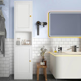 Boegica 67" Tall Metal Bathroom Storage Cabinet,6-Tier Freestanding Linen Tower with 2 Doors,Narrow Slim Metal Locker Storage Cabinet for Small Spaces,Modern,White Boegica