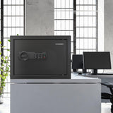 <1.6 cu.ft.>Goldenkey Digital Fireproof Safe for Documents, Personal Safe Box for Laptop, Steel Safes with Removable Shelf for Guns Valuables for Home, office, Hotel, 11.81"D x 14.96"W x 11.81"H GOLDENKEY