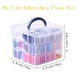 Peirich 201 Pack Embroidery Floss Kit, Includes Embroidery Threads 3-Tier Organizer Box Embroidery Kits for Friendship Bracelets Cross stitch DIY Floss Craft, Gift for Halloween Christmas Mother's Day Peirich