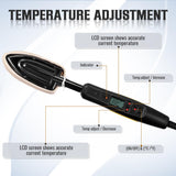 Dreyoo 5 Pcs Digital LCD Edge Banding Iron Set, 110V Veneer Edge Banding Sealing Iron, Wood Edge Banding with 3 Cotton Socks, Metal Stand, Edge Bander Temperature 100-220℃, Iron for Edge Banding Dreyoo