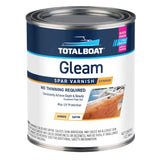 TotalBoat Gleam Marine Spar Varnish, Gloss and Satin Polyurethane Finish for Wood, Boats and Outdoor Furniture (Satin Low-Sheen Quart) TotalBoat