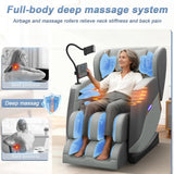Srfzluxy Massage Chair Full Body, Zero Gravity Massage Chair with 16 Fix Rollers, Auto Massage Program, Foot and Calf Massage, Recliner Chair with Heating, Touch Screen Controller, Bluetooth Speaker Srfzluxy