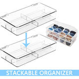Yiktop Acrylic Eyeglass Organizer, Stackable Sunglasses Case Storage Organizer with Lid - 2 Pack Yiktop