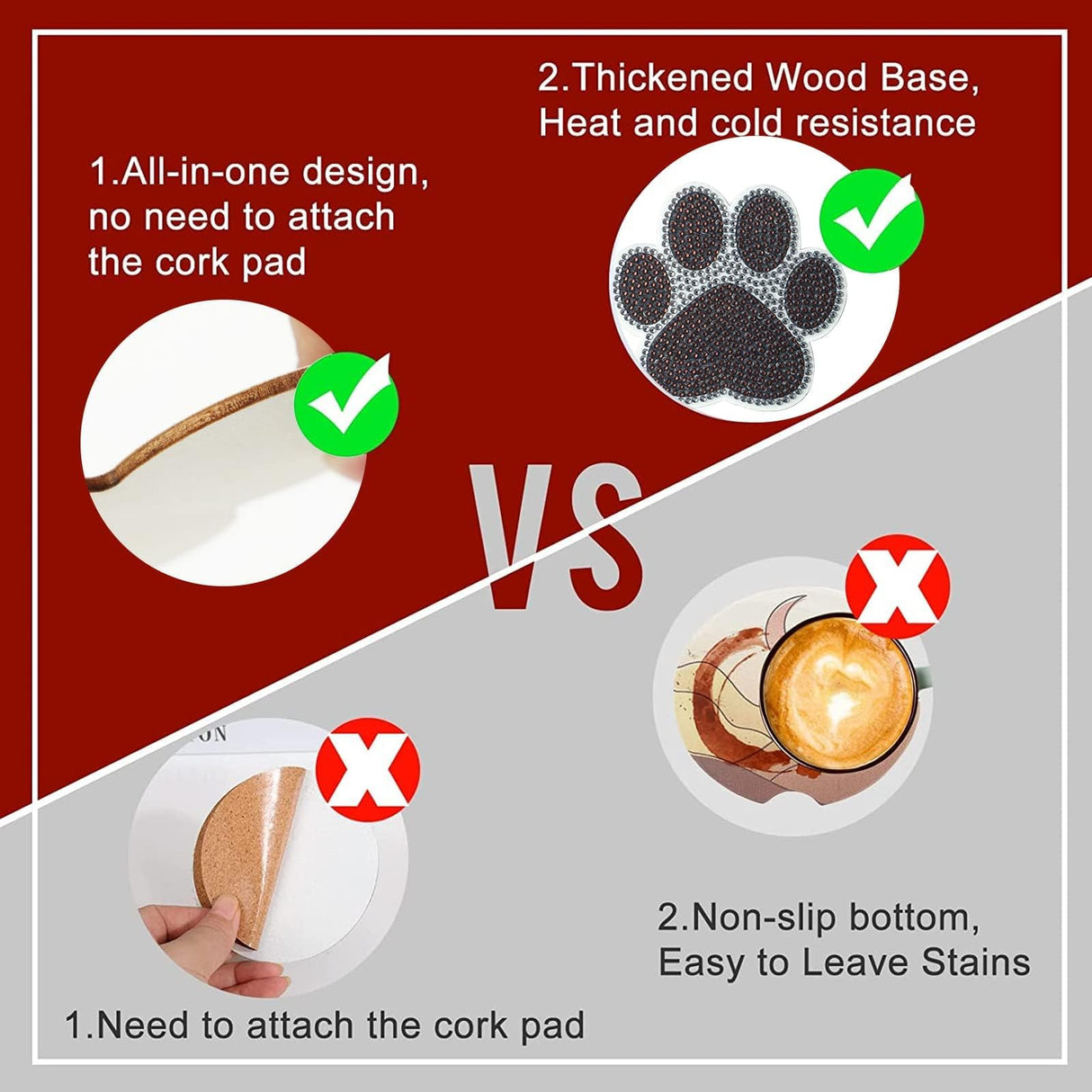 10 Pcs Dog Paw Shaped Diamond Painting Coasters Kits Cat Pet DIY with Holder for Beginners Adults and Kids Art Craft Supplies Gift… YLOLUL