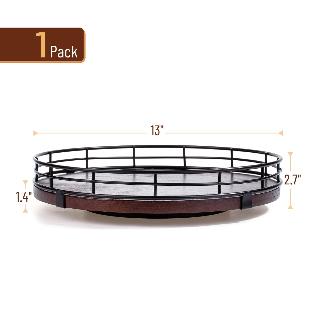 BAMBOO LAND- Lazy Susan Turntable Organizer, 13" Walnut, Lazy Susan for Table Top, Wooden Lazy Susan, Wood Lazy Susan, Lazy Susan for Dining Table, Table Lazy Susan Wood, Table Lazy Susan Turntable BAMBOO LAND