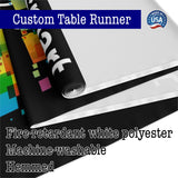 Custom Table Runner with Business Logo, Ships Next Day Made in USA - 24" x 60" Thick Premium Polyester hem sewn all side, Vivid color sublimation print, Trade Show Quality, wrinkle-free (24x60) Exposmart