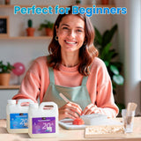 LET'S RESIN Silicone Mold Making Kit 72oz, 20A Non-Toxic Platinum Silicone Rubber for Mold Maker, Beginners, Ideal Liquid Silicone for Casting Resin, 3D Molds, 1:1 Mixing by Weight, Translucent LET'S RESIN