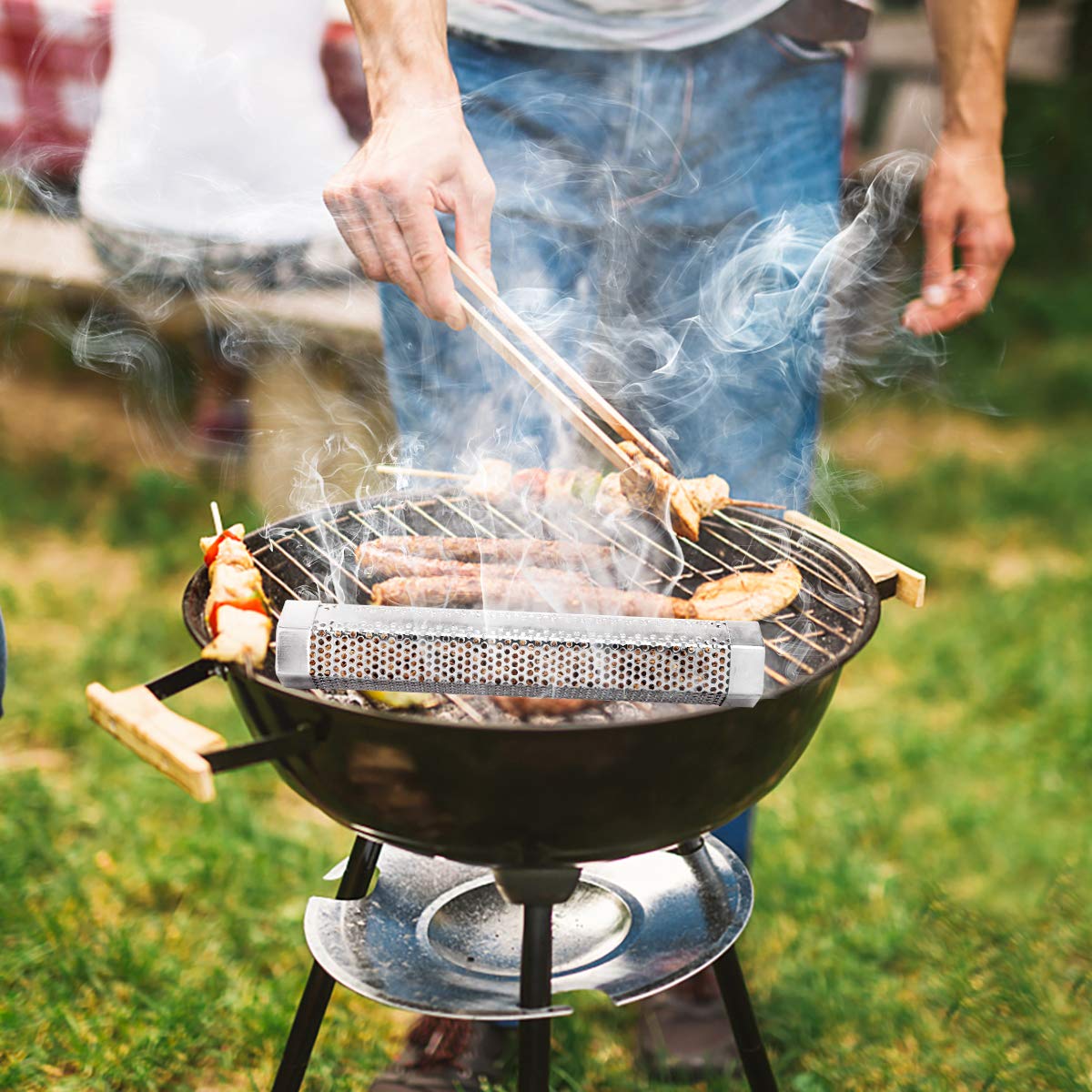 Pellet Smoker Tube, 2 Pack 12'' Stainless Steel BBQ Wood Pellet Tube Smoker, for Cold/Hot Smoking (2 Pack 12'' Smoker) LFSEMINI