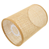 DOITOOL 2Pcs Rattan Drum Lamp Shade Replacement E27/E14 Chandelier Lampshade Natural Woven Cylinder Light Cover Table Lamp Cover for Chandeliers Floor Table Lamps DOITOOL