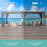 YOLENY 12' x 20' Louvered Pergola, Patio Hardtop Pergola with Adjustable Aluminum Rainproof Roof, Sun Shade Shelter with Netting and Curtains for YOLENY