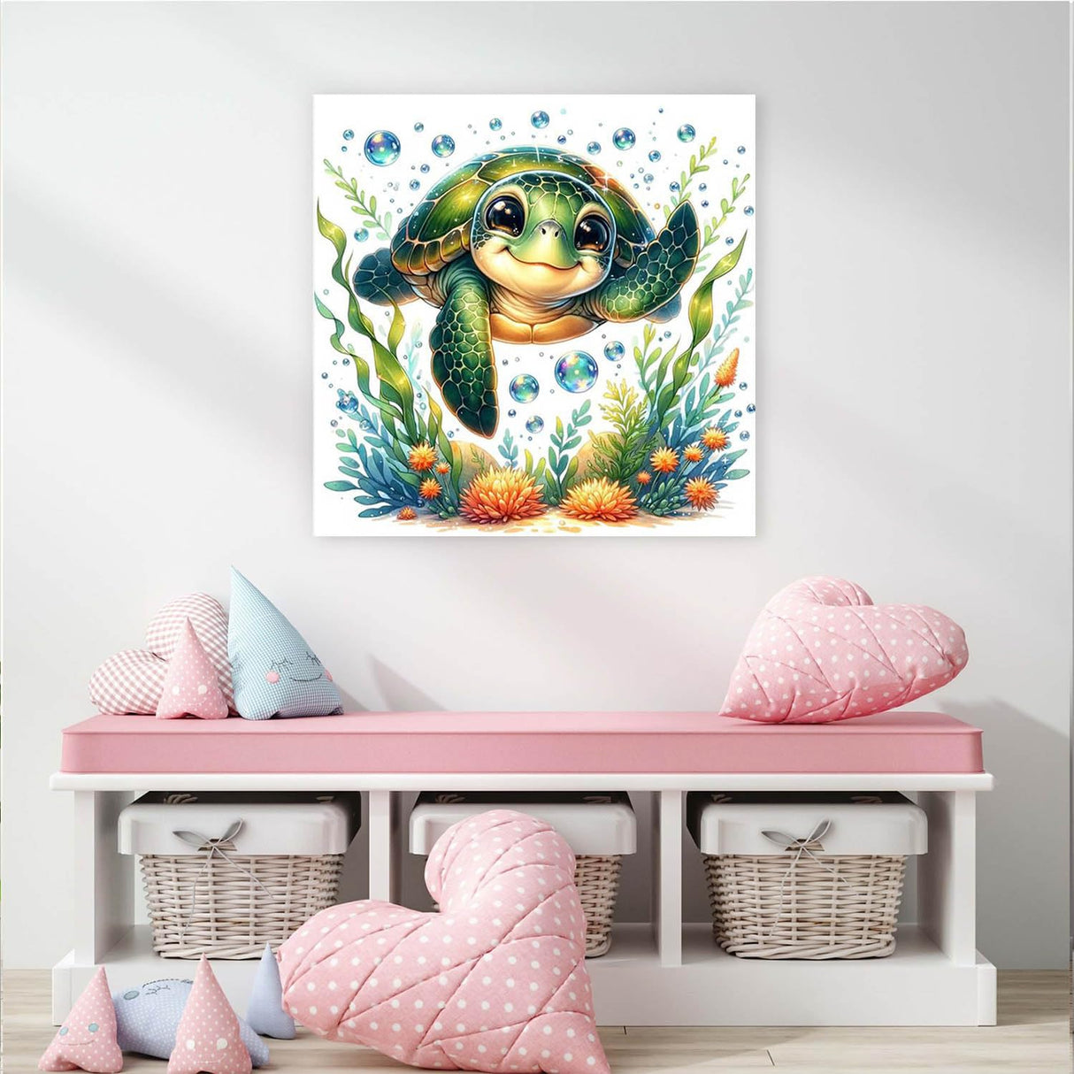 HOIYLDS Cute Turtle Diamond Painting Kits for Adults - Diamond Art Kits for Adults Beginner, DIY Full Drill Diamond Dots Paintings with Diamonds 5D Gem Art and Crafts Home Wall Decor 14x14inch HOIYLDS