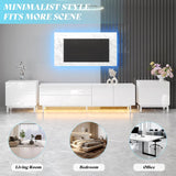 AMERLIFE High Gloss Electroplated Nightstand Set of 2, 24" Modern Minimalist Sofa Side Table with Magnetic Sliding Storage Drawers, Rectangular Simple End Bedside Table for Living Room, White AMERLIFE