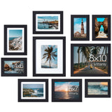 Vittanly 10 Pack Picture Frames Collage Wall Decor, Gallery Wall Frame Set for Wall or Tabletop Display, Multi Sizes with Two 8x10, Four 5x7, and Four 4x6 Photo Frames, Black Vittanly