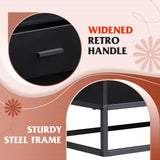 WLIVE Wood Dresser for Bedroom with 4 Drawers, Nightstand, Chest of Drawers, Tall Dresser Drawers with Sturdy Metal Frame for Hallway, Living Room, Closet, Black WLIVE