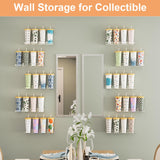 upsimples 16 Pack Acrylic Shelves for Wall Storage, 15" Floating Bookshelves for Kids, Display Shelf Organizer for Bathroom, Bedroom, Living Room, Kitchen, Room Decor, Clear upsimples