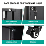 Metal Storage Cabinet with Wheels and Drawers,Rolling Garage Storage Cabinet with Locking Doors and Adjustable Shelves,73" Mobile Tall Large Metal Tool Cabinets with Locks for Home,Office,Garage SISESOL