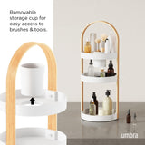 Umbra Bellwood Cosmetic Organizer, (50.2x19.5x19.3cm), White/Natural Umbra