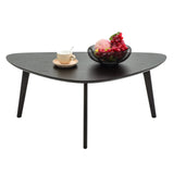 Oval Coffee Table Mid Century Modern Small Wood Coffee Tables Chic Triangle Design for Home Office Farmhouse Furniture Easy Assembly,Black Walnut 38.5" PHOENANCEE