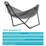 PioneerWorks Hammock Stand, Steel Hammock Frame Heavy Duty 550 LBS Capacity 2Person, Fits Hammocks 9 to 14 Ft, Portable Hammock Rack Adjustable Universal for Indoor Outdoor Backyard Camping Use PioneerWorks