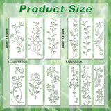 12pcs Leaf Vine Stencils, Leaves & Flower Stencil Reusable Floral Stencil Spring Drawing Templates for Painting on Walls DIY Craft Canvas Home Decor Wall Art Gosknor