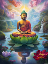 UIBDVKS DIY The Noble Buddha Diamond Painting Buddhist Buddha Paint by Numbers for Adults Full Round Diamond Art Kits for Room Decor Living Room Decor 12x16 inch UIBDVKS