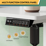 DEVAISE 48×24 Inch Electric Standing Desk with Drawers, Computer Desk with 3 Adjustable Height, Storage Shelf, Built-in AC & USB Outlets and Memory Preset, Sit to Stand Desk for Home Office, White DEVAISE