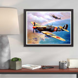 Kaliosy 5D Diamond Art Painting Kits for Adult Aircraft Airplane by Number Kits, Paint with Diamonds Art Sky Landscape DIY Full Drill, Crystal Craft Cross Stitch Embroidery Decoration 12x16inch Kaliosy