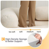 COMAX Folding Sofa Bed Queen, 4-in-1 Foldable Floor Couch Convertible Futon Sofa with Armrests Sleeper Mattress Chair Bed Comfy Portable Fold Out Lounge Guest for Living Room Bedroom, Beige COMAX