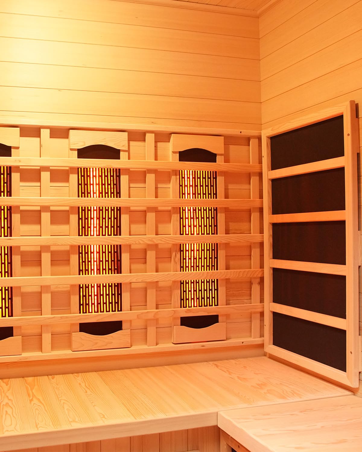 Full Spectrum Infrared Sauna for 4 Person, Indoor Canadian Hemlock Wood Home Spa Saunas with Upgraded WiFi Control, Low EMF, Speaker, Oxygen bar, Reading & 7-Color Starry Light, 2700W, 220V Smartmak