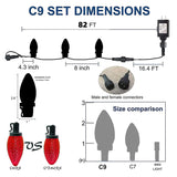 Dazzle Bright C9 Christmas String Lights, 100 LED 66 FT Waterproof Connectable Green Wire Fairy Lights, Christmas Lights for Indoor Outdoor Home Yard Xmas Tree House Decorations (Warm White) Dazzle Bright