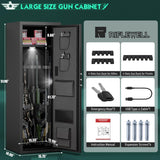 Riflewell 6-10 Gun Rifle Safe, Digital Keypad Large Unassembled Gun Safes for Rifle and Shotgun, Rifle Safe with Backlit Keypad & Dual LED Light, Removable Shelves & Adjustable Ammo Box Riflewell