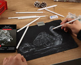 Brusarth White Charcoal Pencils Set - 12 Piece Sketch Highlight White Pencils Set for Drawing, Sketching, Shading, Blending, Artist Pencils for Artists, Professionals or Beginners Brusarth