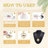 BEDSIFV 75 Pcs Sublimation Blank Rhinestone Bezel Necklace, 15 Pcs 3 Colors Double-Sided Heart Pendant Trays with Thick Necklace Chain BEDSIFV