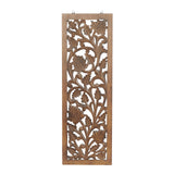 Deco 79 Wooden Floral Handmade Home Wall Decor Intricately Carved Acanthus Wall Sculpture, Wall Art 12" x 1" x 36", Brown Deco 79