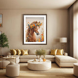 PINFFSHU 5D Diamond Painting Kits for Adults Beginners - Beautiful Horse with Floral Crown，Full Drill DIY Sparkling Gem Art Craft with Tools, Home Wall Decor, Unique Gifts for Women, 12x16 Inch PINFFSHU