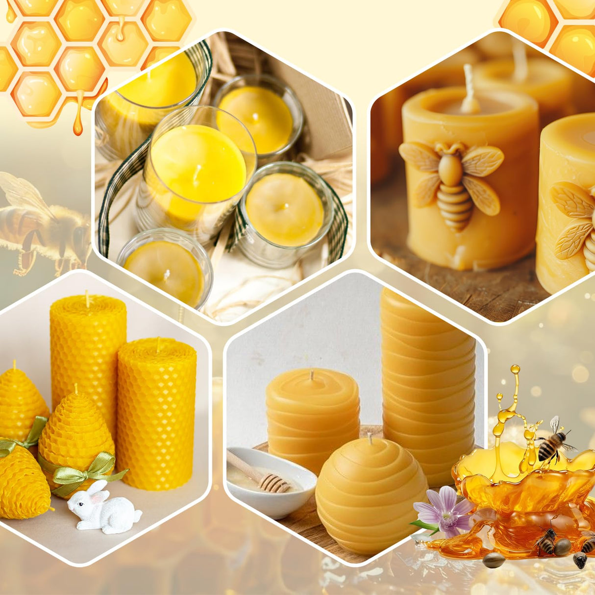 Ksedcon Beeswax for Candle Making Kit, 5lb Beeswax to Make Candles Include Bees Wax with Digital Wax Melter, Candle Wicks, Stickers, Candle Making Kit for Adults Ksedcon