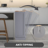 Spurgehom Double Tilt Out Trash Cabinet Kitchen Island,Laundry Hamper Pull Out Trash Can Cabinet 2X13 Gallon Freestanding Pet Proof Trash Can Garbage Can Holder for Living Room Dining Room,Grey Spurgehom