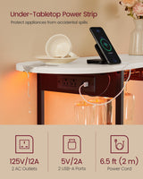 VASAGLE Bar Cabinets for Home, LED Coffee Bar with Power Outlets, Home Mini Bar for Liquor, Freestanding Wine Rack with Glass Holder, Kitchen, Dining Room, Rustic White ULWR007W01 VASAGLE