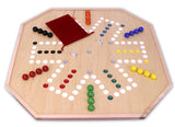 AmishToyBox.com Large Wahoo Marble Game Board Set - 25" Wide - Maple Wood - Double-Sided - with Large 1" Marbles and Dice Included AmishToyBox.com